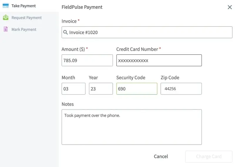 FieldPulse Invoice Screenshot on