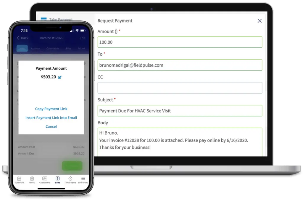 FieldPulse Payments views on web 1 1